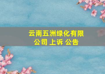 云南五洲绿化有限公司 上诉 公告